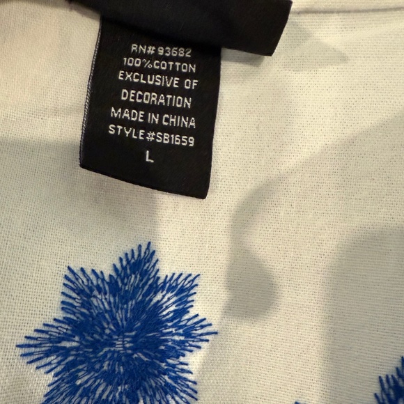 Liv Los Angeles Embroidered Floral Button Up Blouse Long Sleeve Size Large - Picture 7 of 7